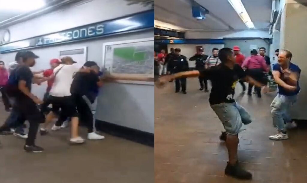 Vagoneros se enfrentan a golpes y navajas en estación del Metro de la CDMX